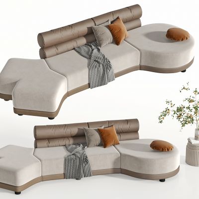 现代异型沙发，多人沙发，布艺沙发，休闲沙发，客厅沙发，花，创意沙发，毯子