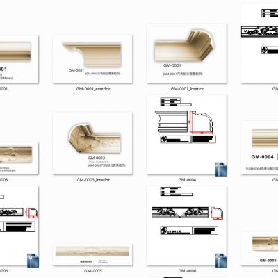 45款石膏顶线 石膏构件 CAD图集