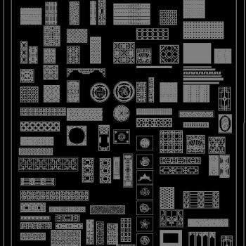 中式隔断 花格 CAD图库