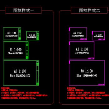 CAD标准图框图块模板