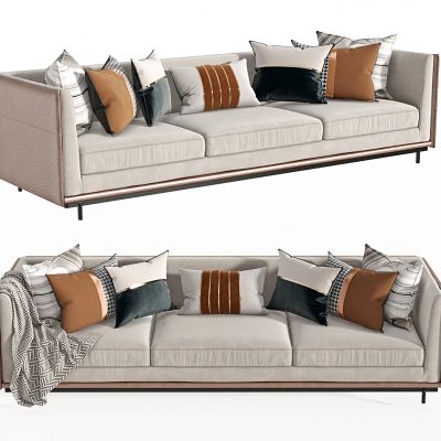 现代三人沙发，沙发，客厅沙发，抱枕，布艺沙发，皮质沙发，休闲沙发，毯子