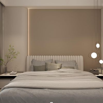  现代侘寂奶油风卧室