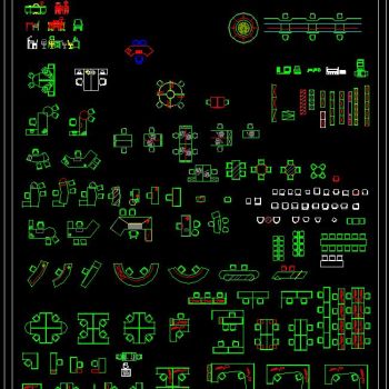 办公桌椅CAD图块