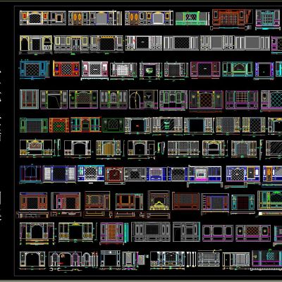 卧室背景墙CAD图集