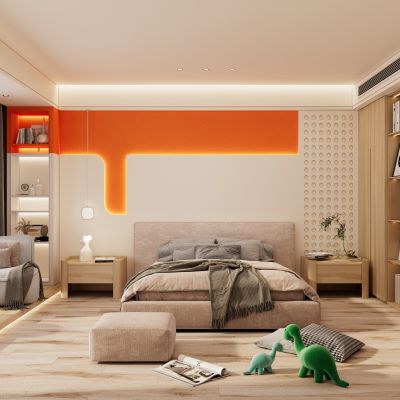 撞色奶油风卧室