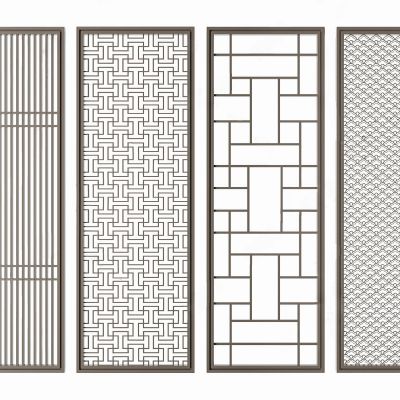 新中式镂空屏风 金属隔断
