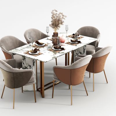 现代餐桌椅组合