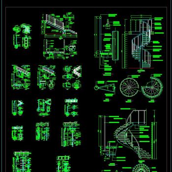 旋转楼梯CAD施工图 大样图 栏杆详图