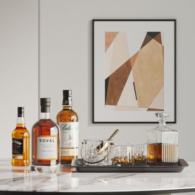 洋酒酒瓶 酒杯冰桶