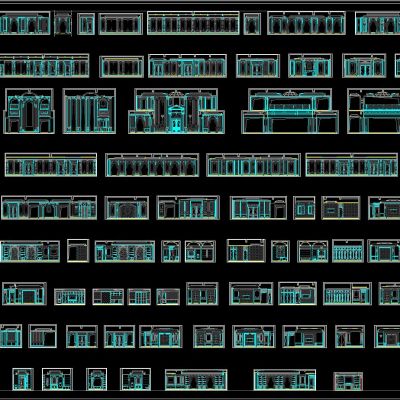 法式别墅背景墙设计CAD图库
