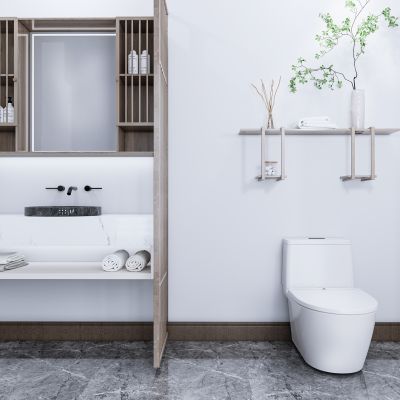 新中式卫生间洗手台卫浴SU模型