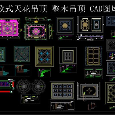 欧式天花吊顶 整木吊顶 CAD图库