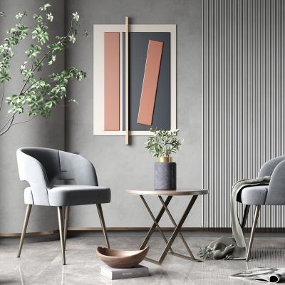 现代灰色休闲椅