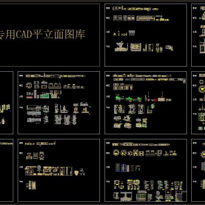 酒店餐饮 专用CAD平立面图库