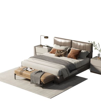 现代双人床组合