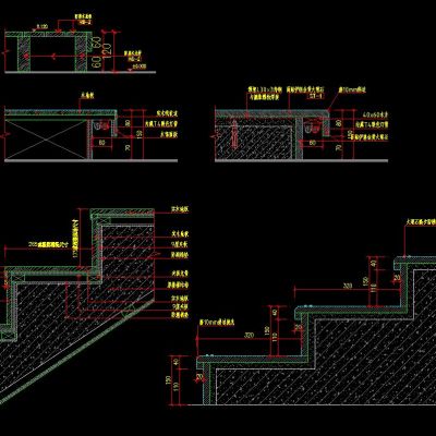 地台踏步CAD施工图剖面图节点大样