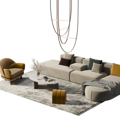 现代沙发茶几组合