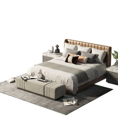 现代双人床组合