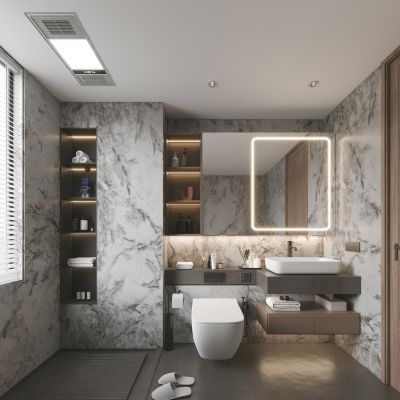 后现代卫生间_装饰品_洗手盆_马桶