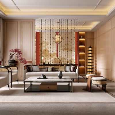 新中式客厅，书房