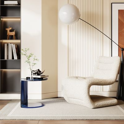 现代单人沙发 休闲沙发椅 边几 落地灯组合