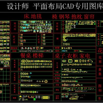 设计师 平面布局CAD专用图库