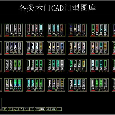各类木门CAD门型图库