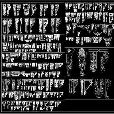 精美雕花 梁托雕花 CAD图库