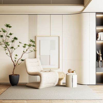 现代休闲椅 边几 摆件 绿植