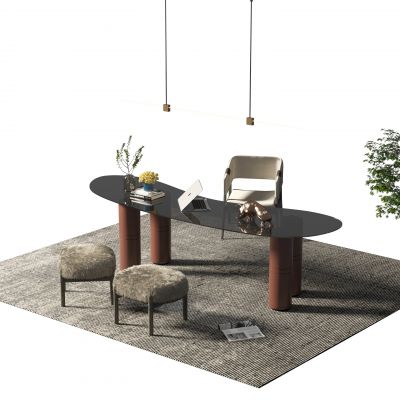 现代书桌椅组合