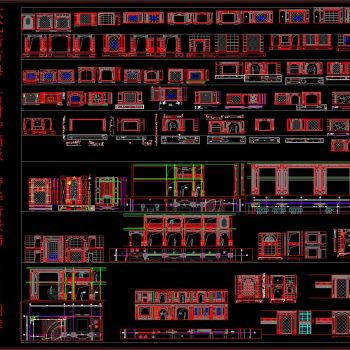 欧式新古典 石材护墙板 奢华背景墙 CAD图库