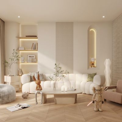 现代奶油风客厅