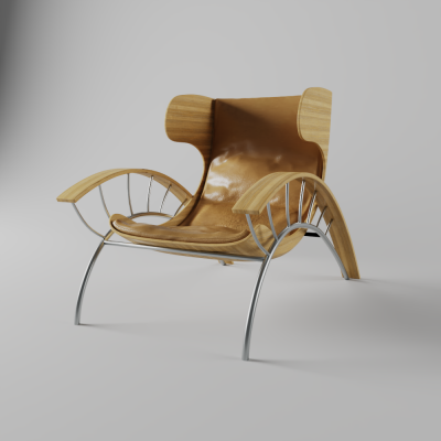 现代椅，皮革，异形3D模型