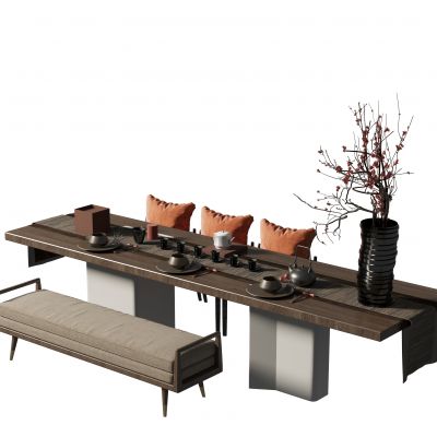 新中式茶桌椅组合