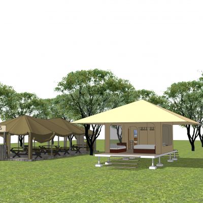 现代露营公园景观帐篷