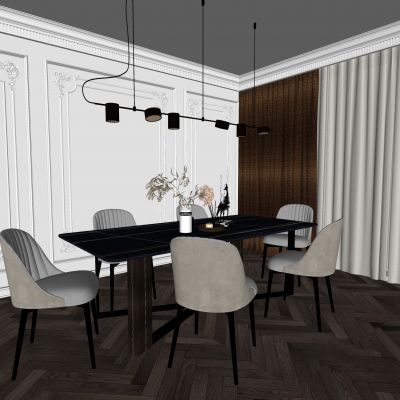 现代室内餐桌椅