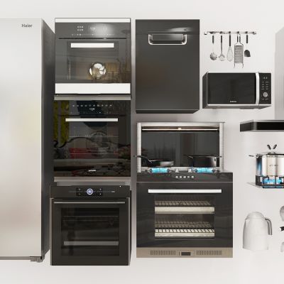 厨房用品组合_冰箱_集成灶_消毒柜_油烟机