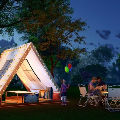 现代露营公园景观帐篷