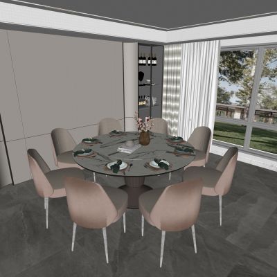 现代室内餐桌椅