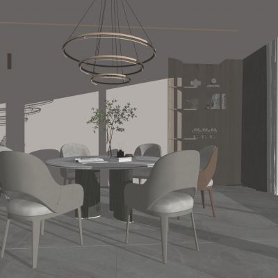 现代室内餐桌椅