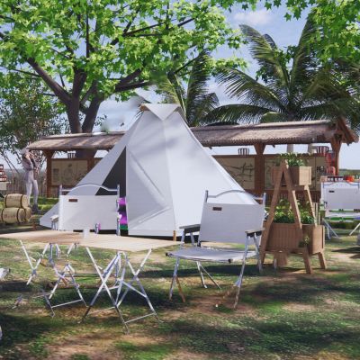 现代露营公园景观帐篷