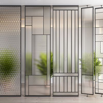 玻璃屏风 隔断3D模型