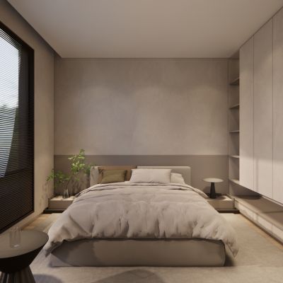 现代侘寂风家居卧室