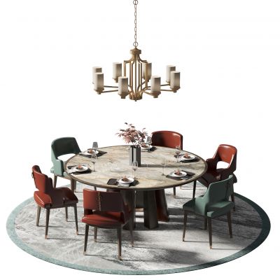 新中式餐桌椅组合