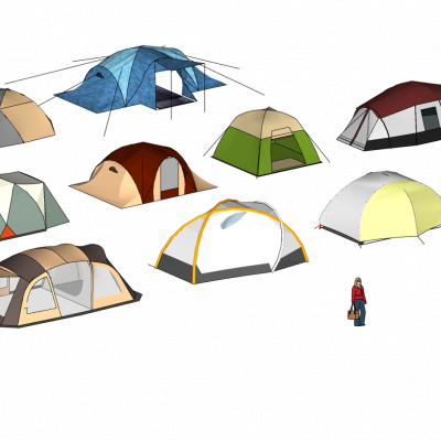 现代露营公园景观帐篷