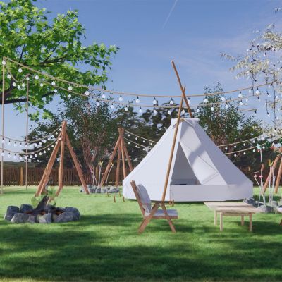 现代露营公园景观帐篷