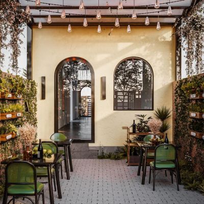 现代庭院餐厅，户外餐厅