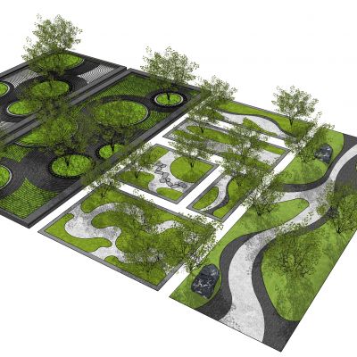 景观微地形 铺装SU模型