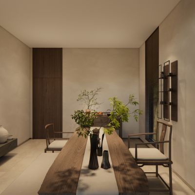 现代侘寂风家居茶室