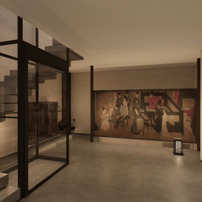 现代意式家居楼梯电梯间